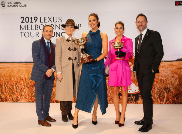 Megan Gale with the Lexus Melbourne Cup