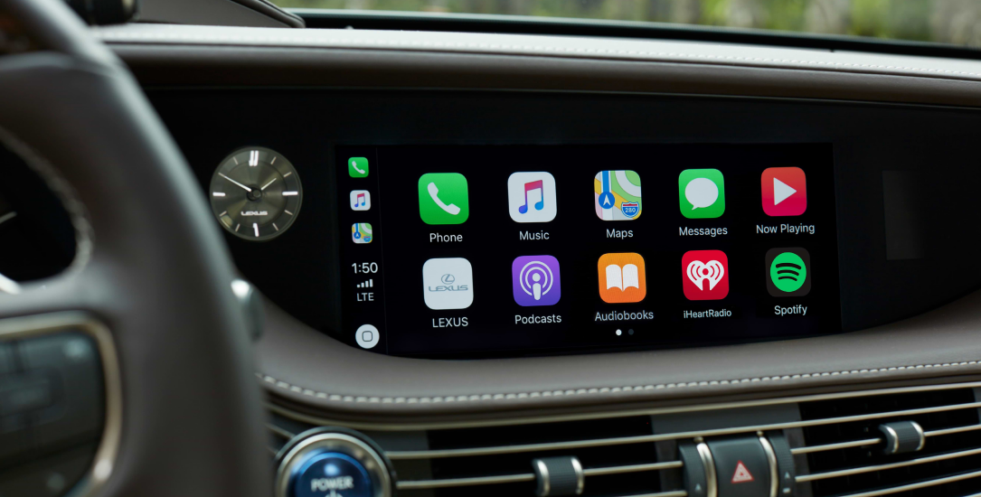 Apple CarPlay displayed on Lexus LS