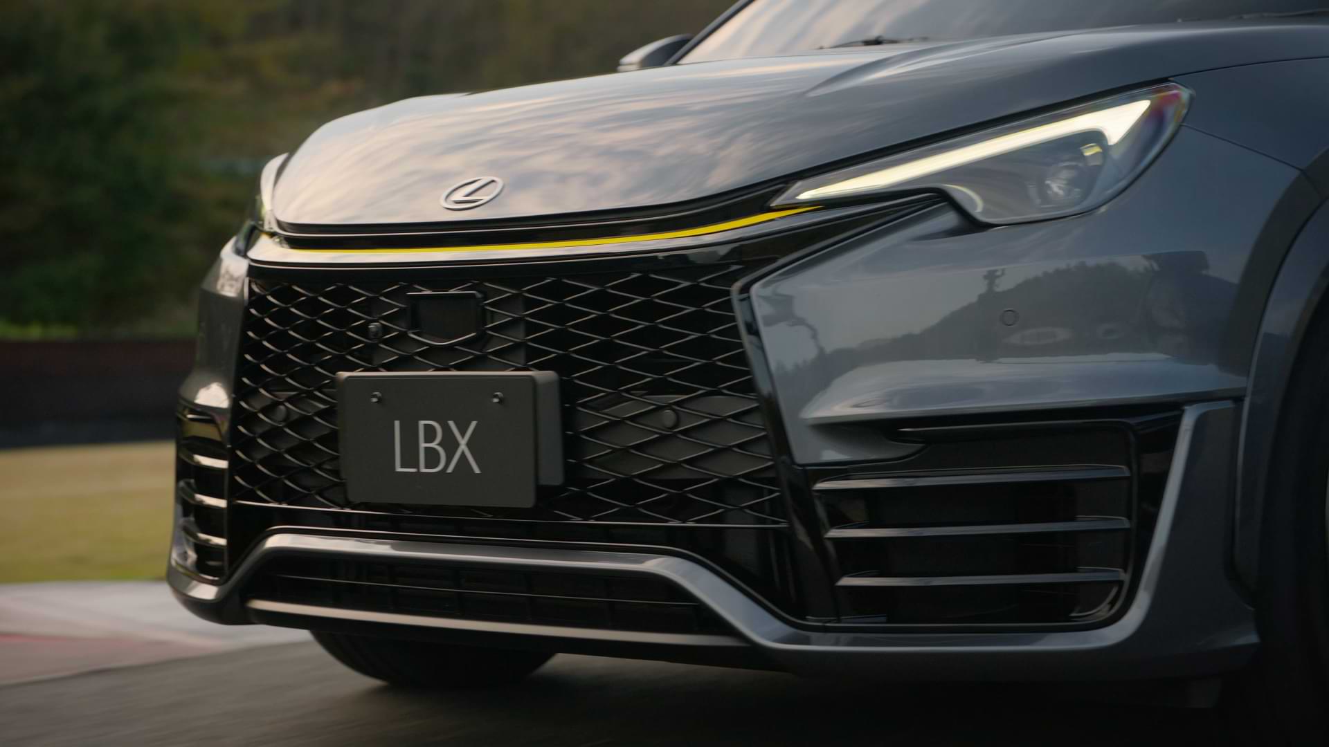 The spindle grill of the Lexus LBX Morizo RR concept model
