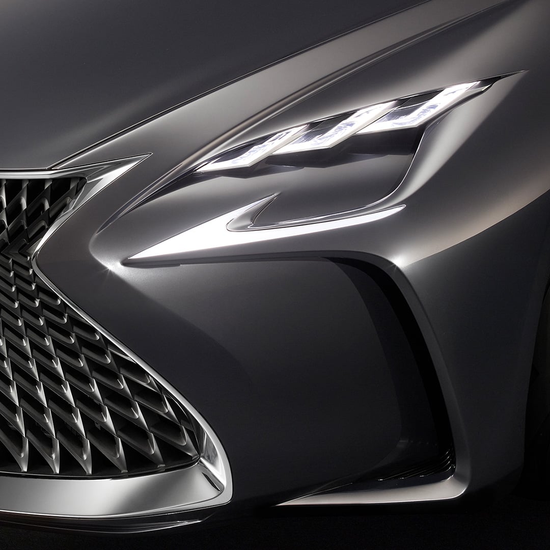 Detail of the head light on the Lexus LF-FC concept vehicle