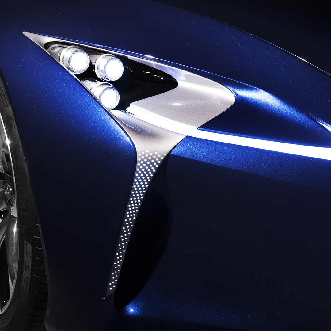 Front head light on the Lexus LF-LC Blue concept vehicle