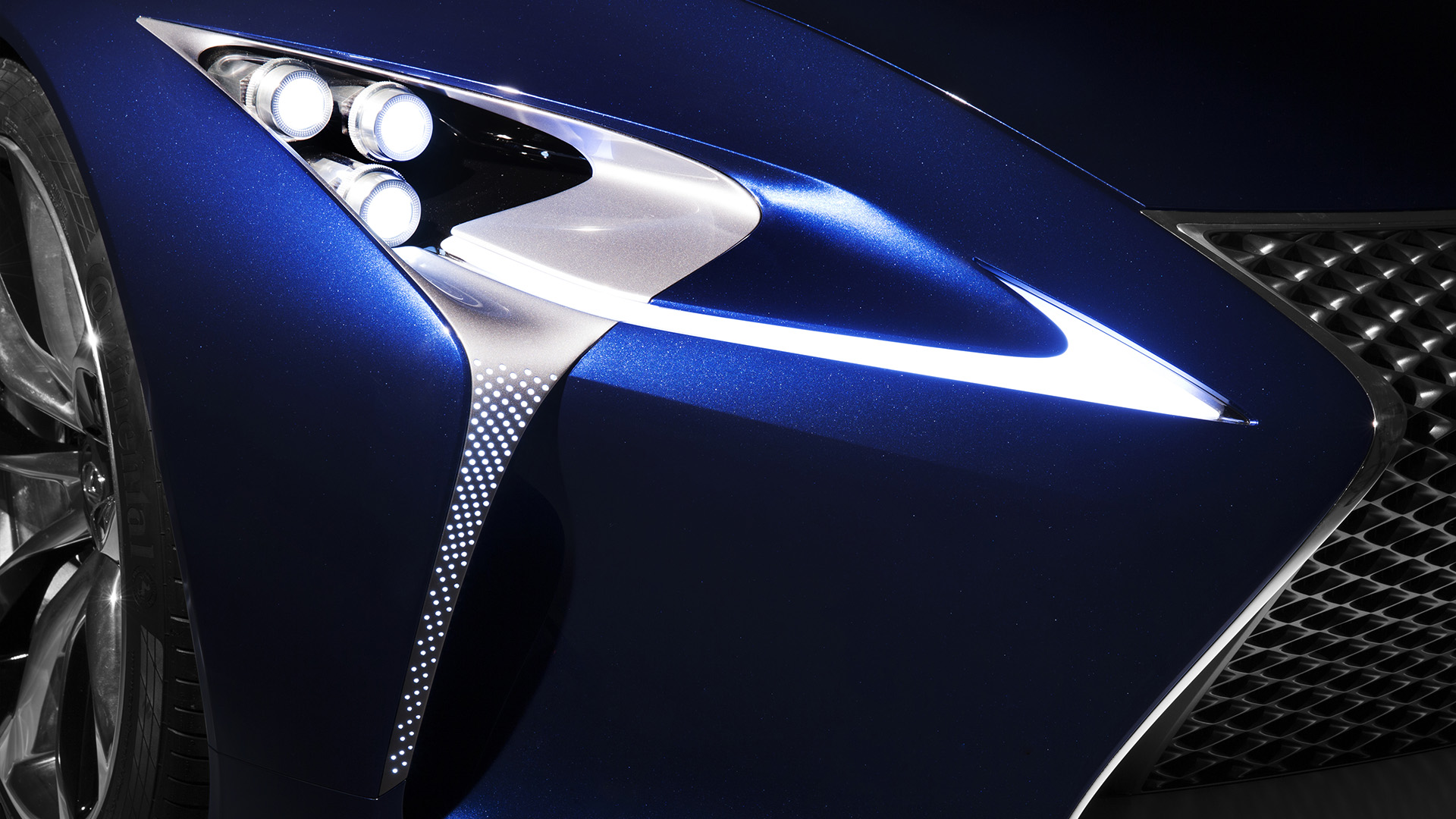 Head light detail on the Lexus LF-LC Blue concept vehicle