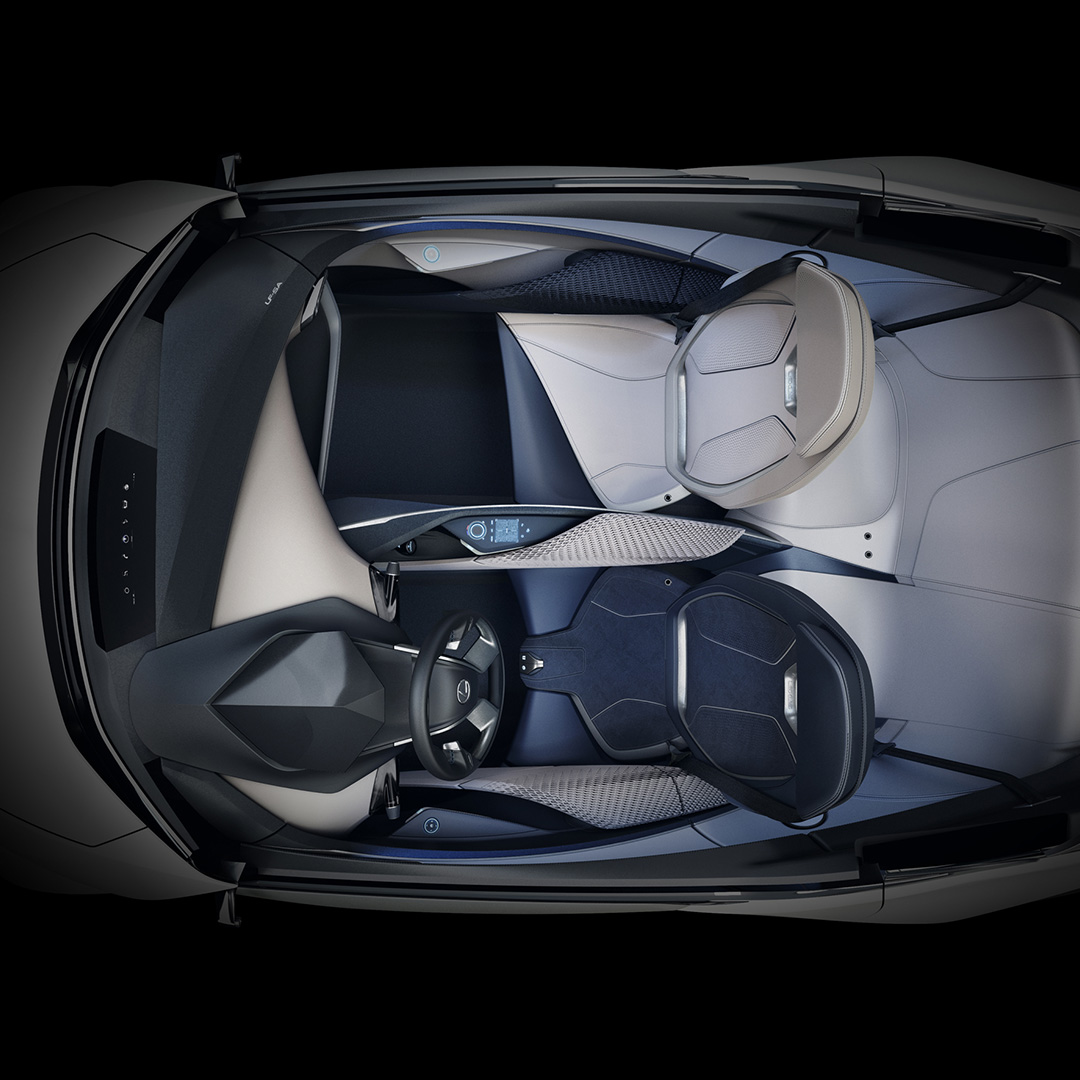 The cabin inside the Lexus LF-SA concept vehicle, overhead view