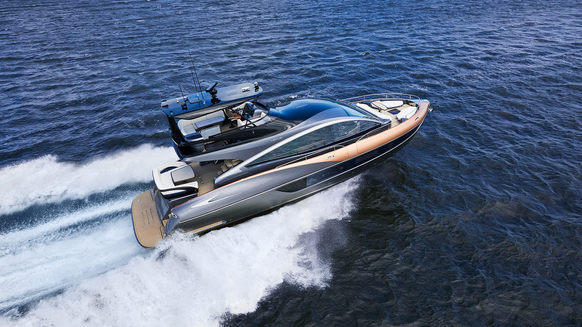 Aerial view of the Lexus LY 650 Yacht concept