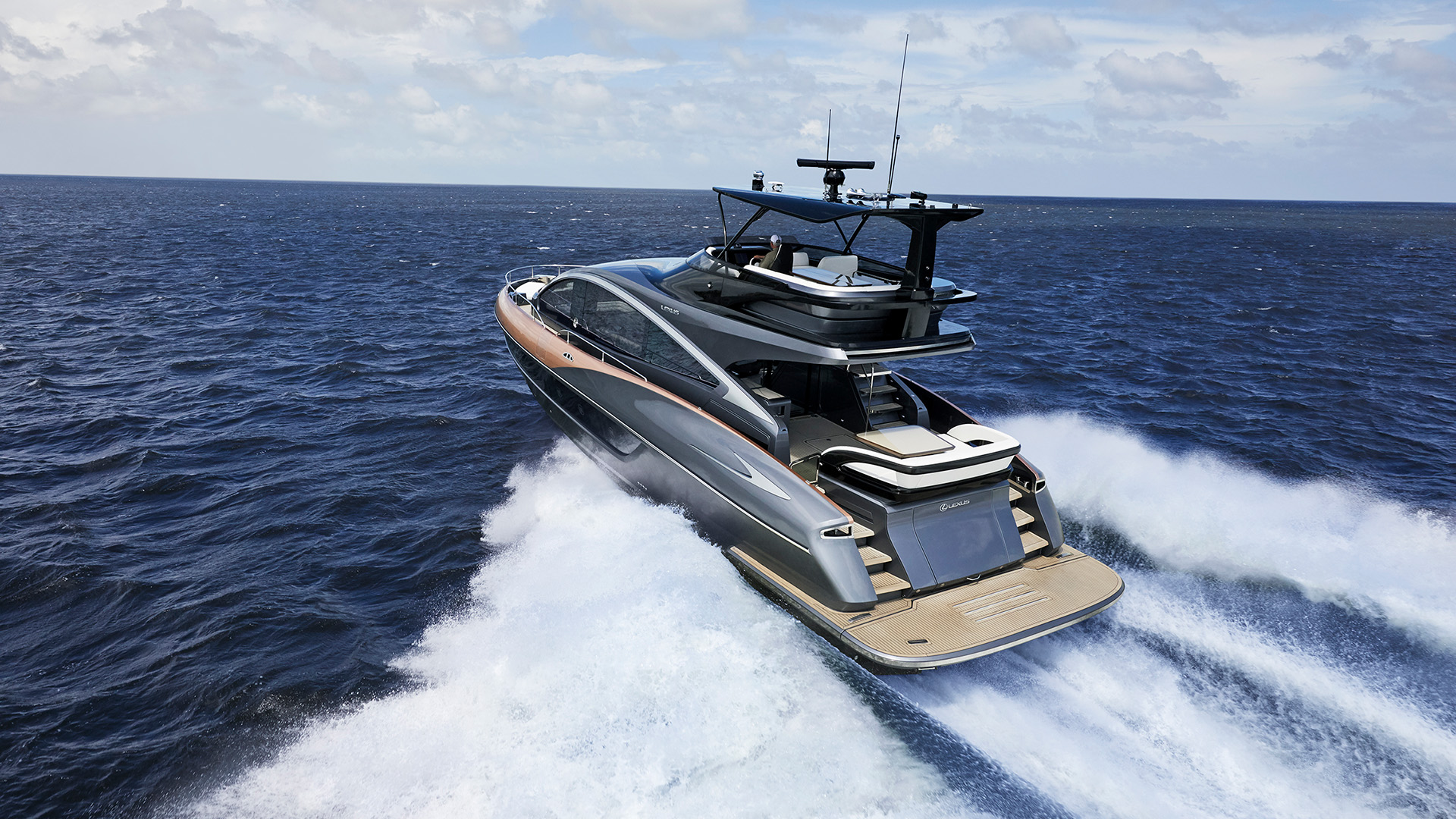 Aerial view of the Lexus LY 650 Yacht concept