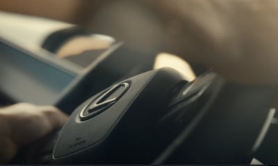 Close up of Lexus steering wheel